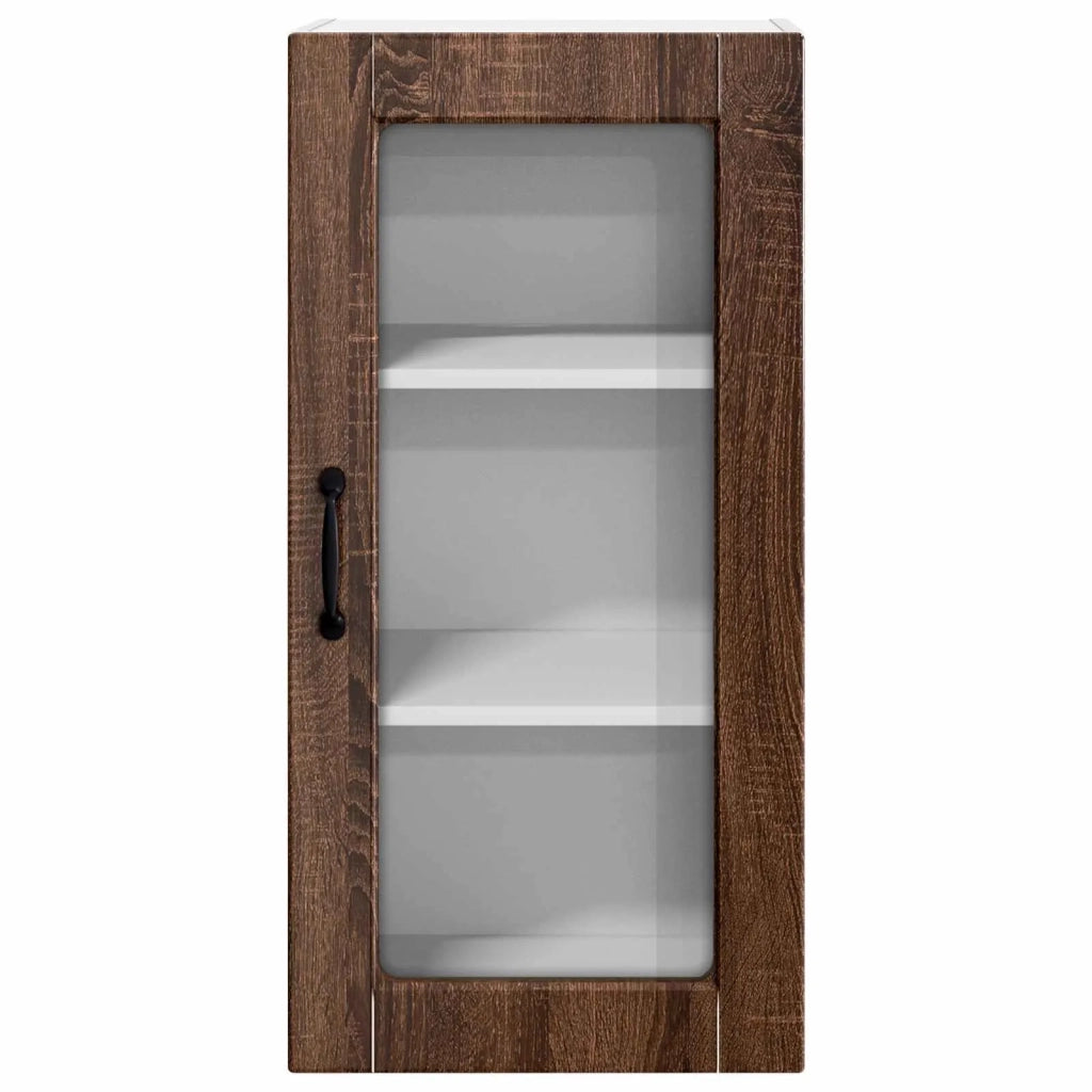 Pensile da cucina | Mobile in vetro da parete LUCCA Rovere Marrone 40 x 31 x 80 cm
