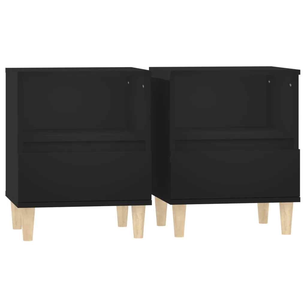Comodini 2 pz-Set di 2 Tavolino da notte Nero 40x35x50 cm 396158