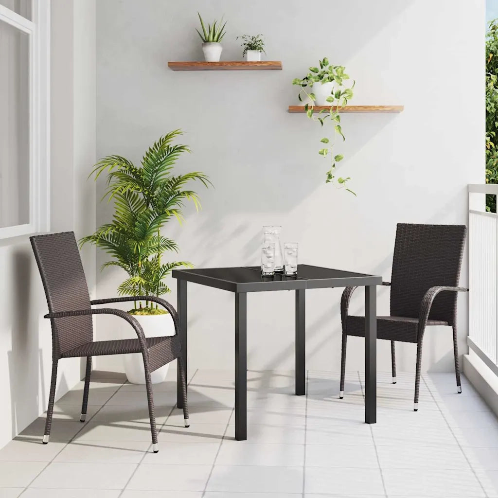 Set da Pranzo per Giardino 3 pcs Marrone 3379394