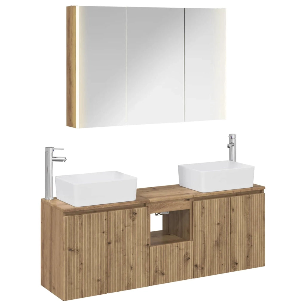 Set di Armadi da Bagno 4 pcs Rovere Artigianale 3406430