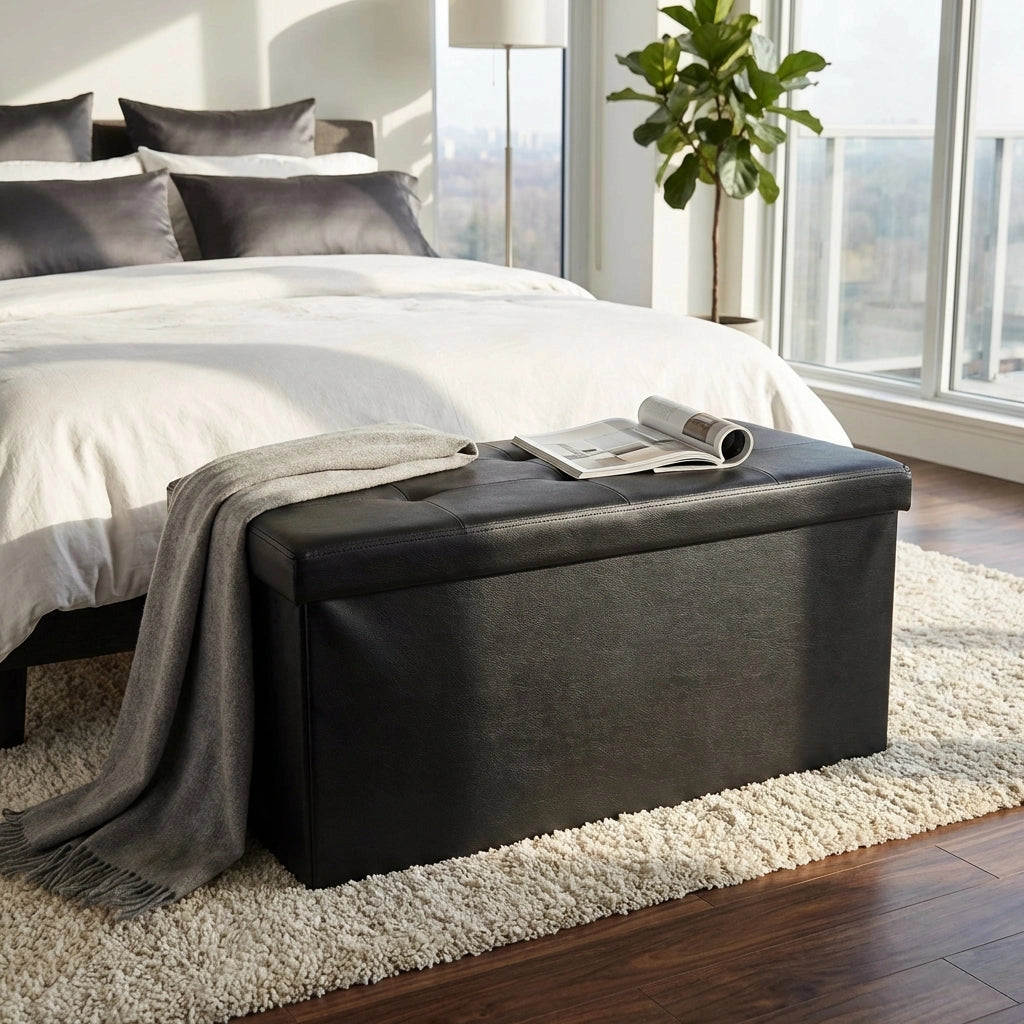 Pouf contenitore in similpelle - HARRIS