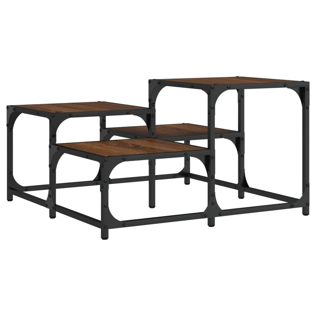 Tavolino da Salotto Rovere Marrone 68x68x40cm Legno Multistrato 837751