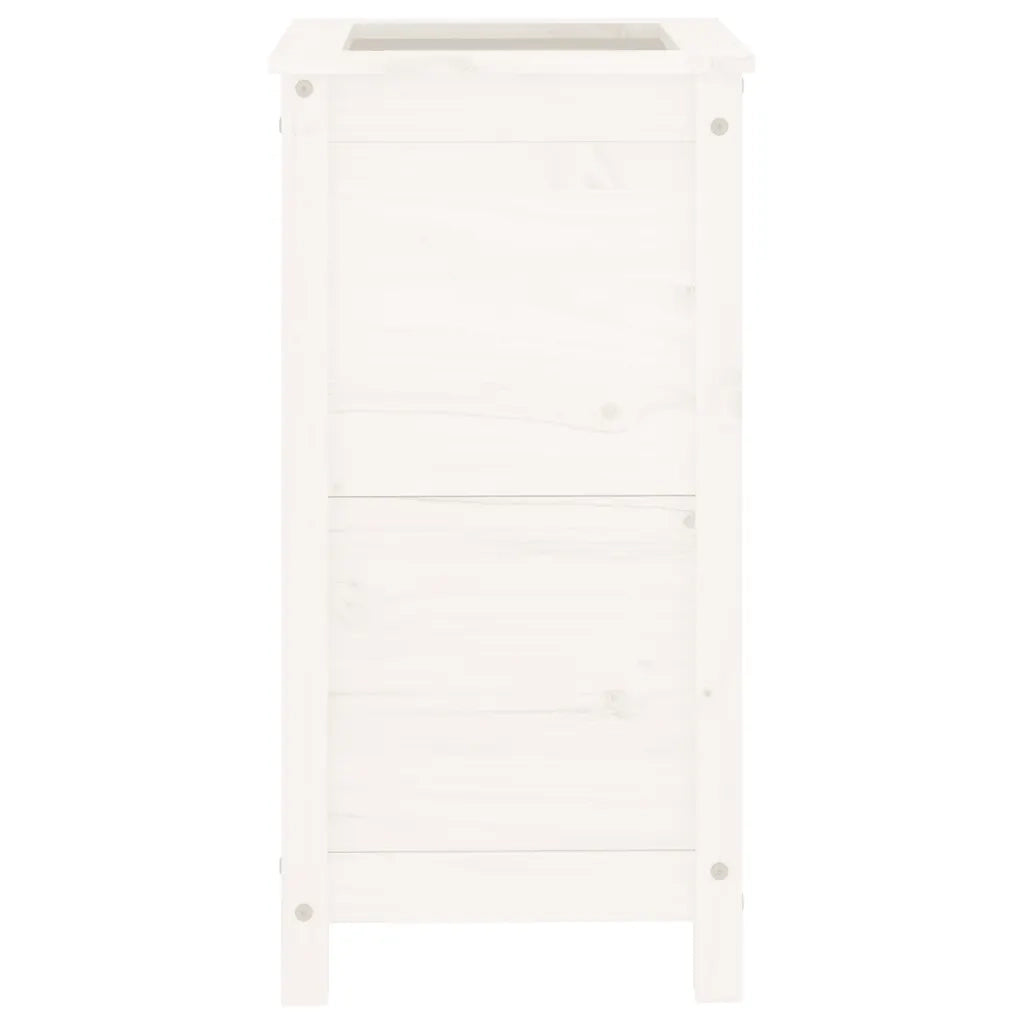 Fioriera da Giardino Bianca 40x40x78 cm Legno Massello di Pino 825276