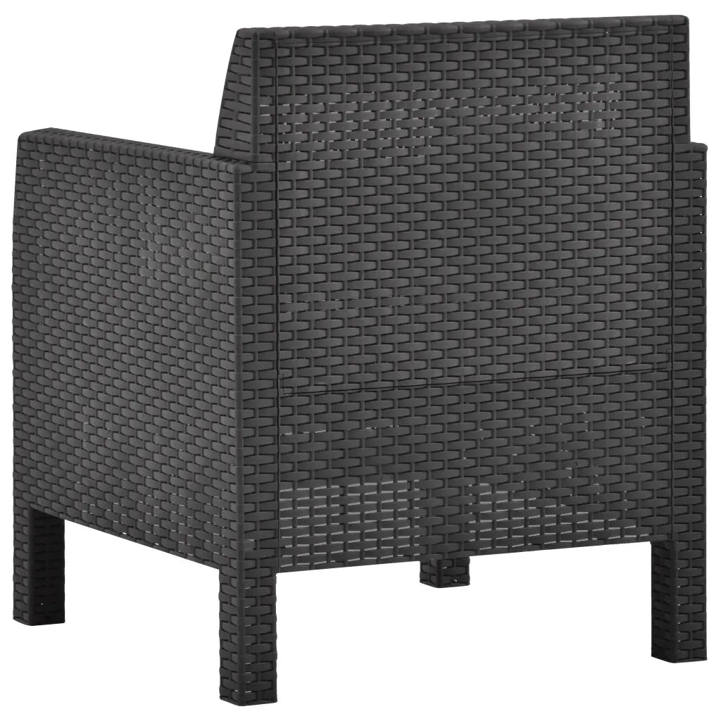 Sedie da Giardino con Cuscini 2 pz in Rattan PP Antracite cod mxl 10196