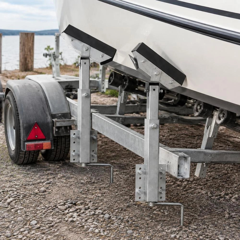 Boat Trailer Supports, Solid Rubber, Set Of 2, 63 - 88 Cm