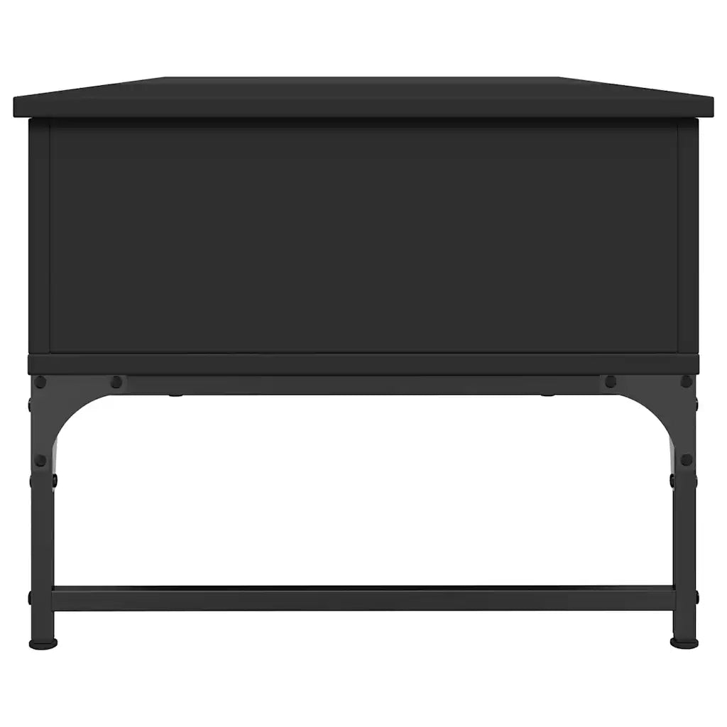 Tavolino Salotto Nero 100x50x40 cm Legno Multistrato e Metallo 845376