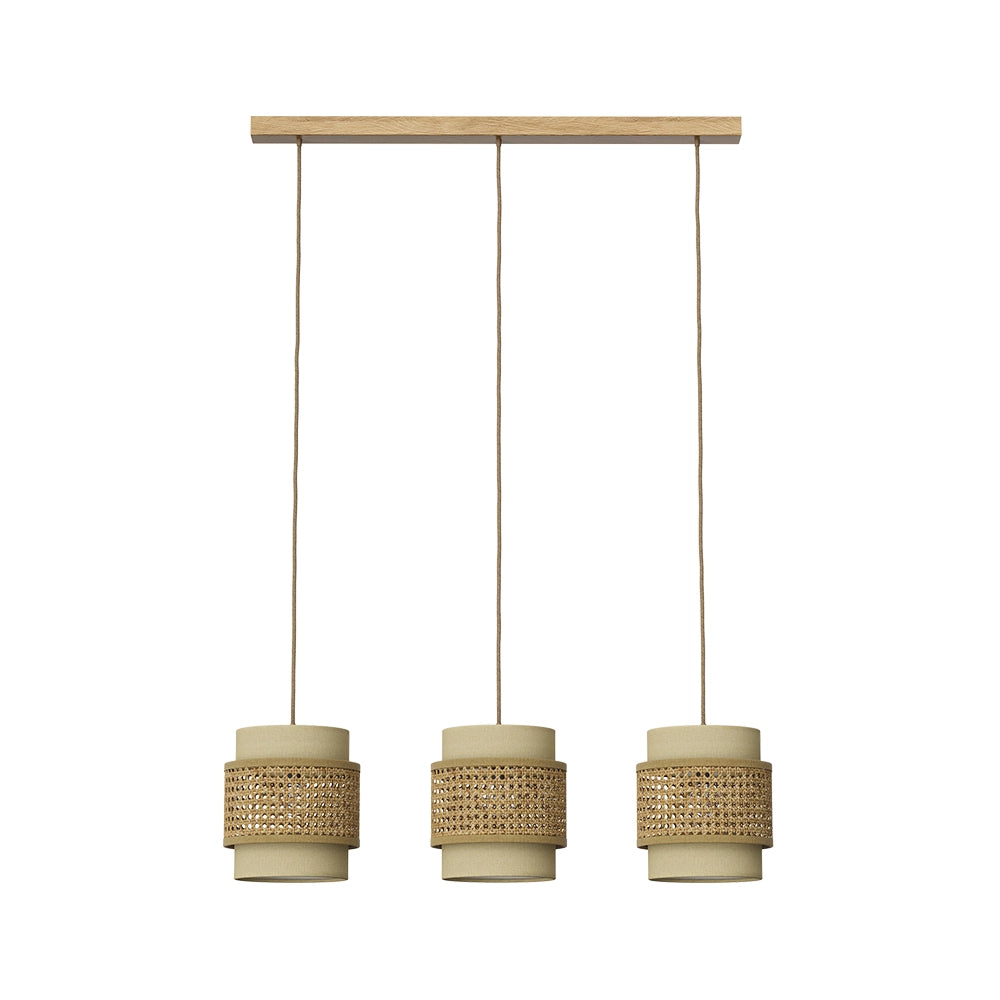 Vicco Lampada a sospensione 3pcs Rattan/crema 70 x 120 cm