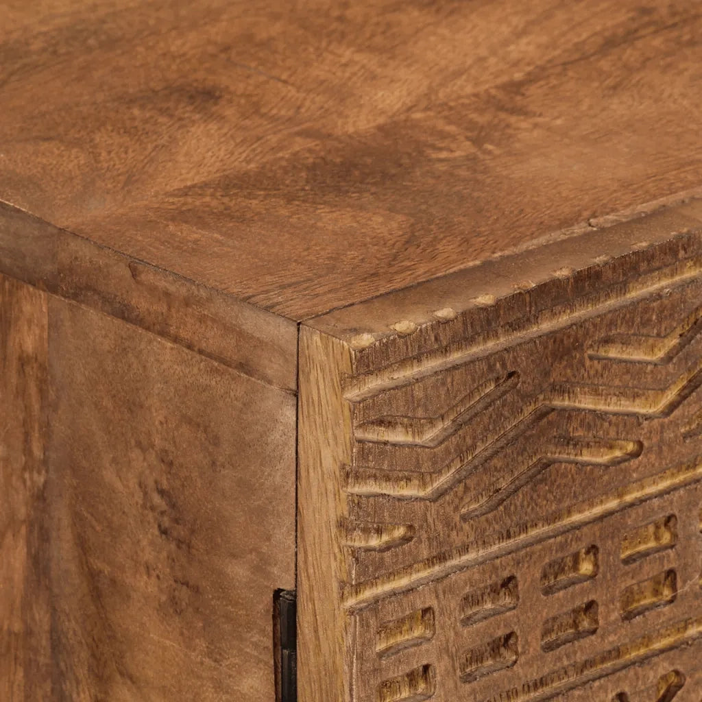 Credenza-Buffet-Armadio da cucina 55x30x76 cm in Legno Massello di Mango e Ferro 893147