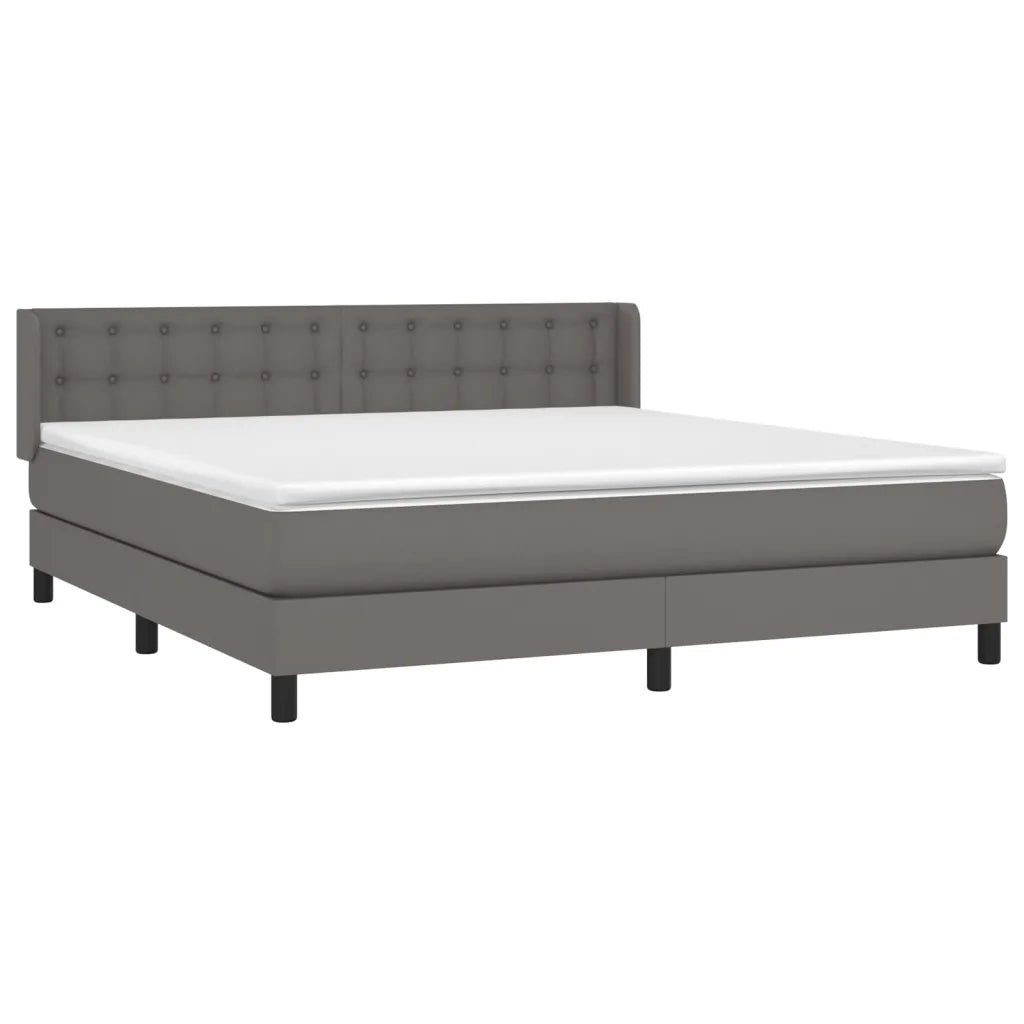 Giroletto a Molle con Materasso Grigio 160x200 cm in Similpelle 3130791