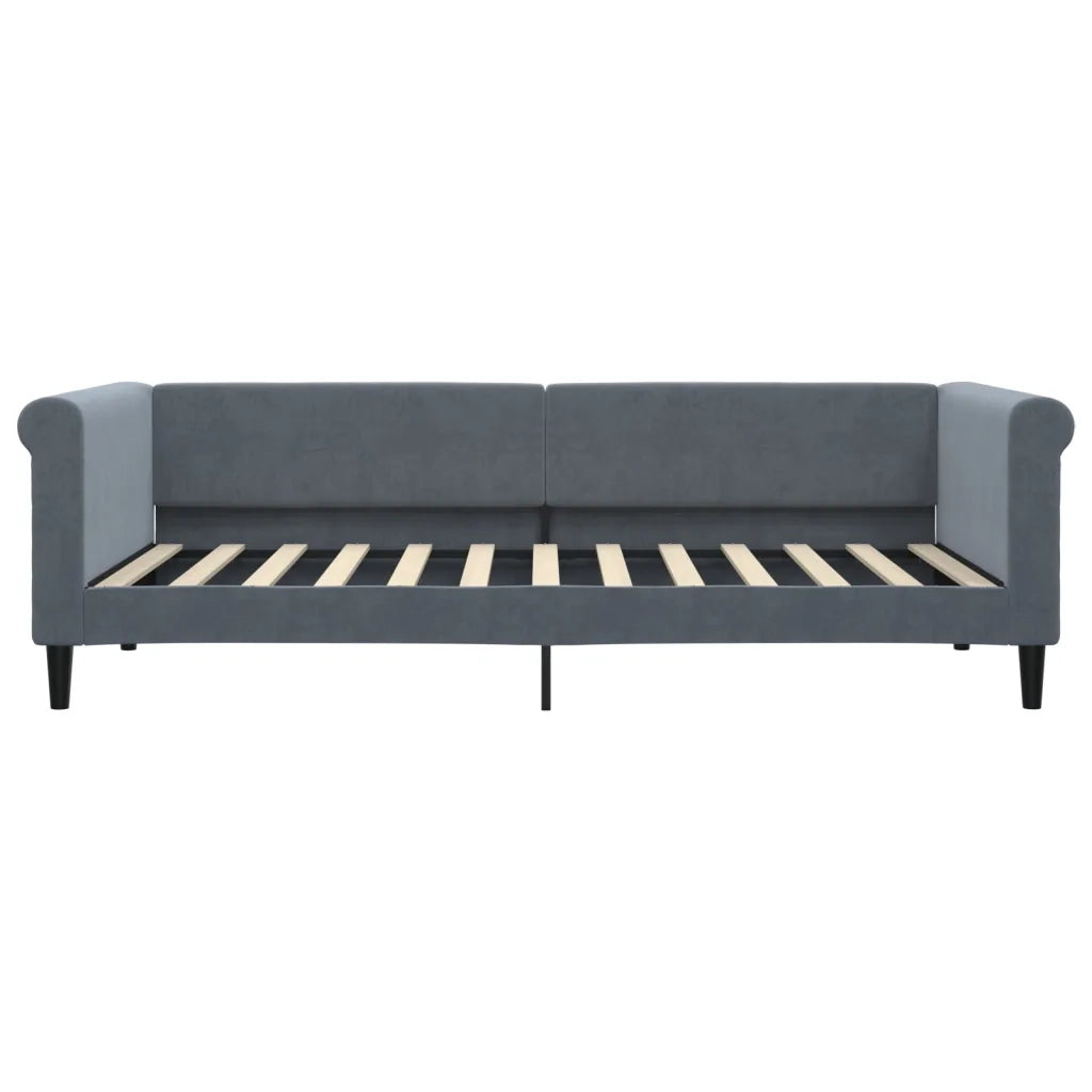 Divano Letto Estraibile Cassetti-Sofa Letto-Daybed Grigio Scuro 90x200cm Velluto 693722