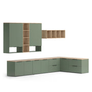 Vicco Parete attrezzata soggiorno Verde 9 parti