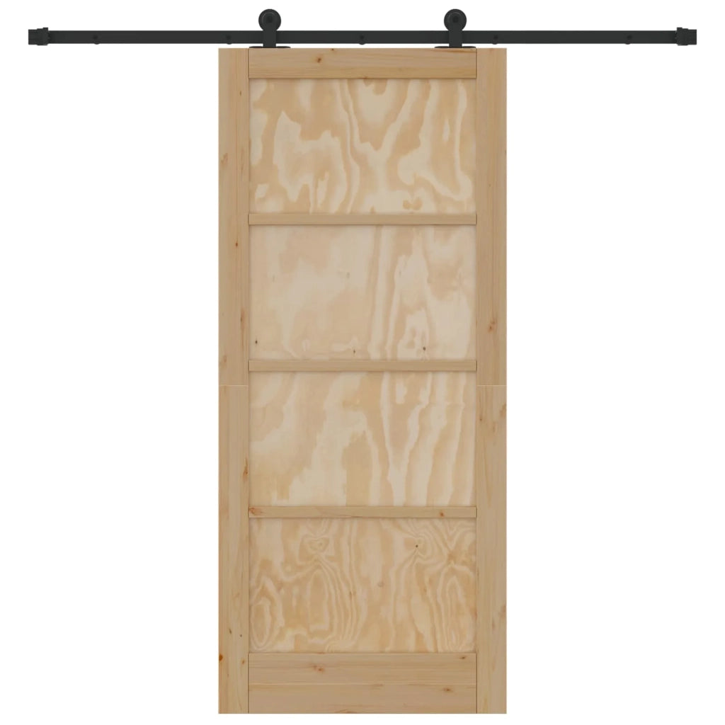 Porta scorrevole Naturale e Nero 86 x 198,5 cm