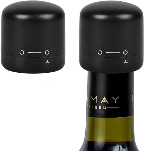 Due pezzi di Stoppers per bottiglie di vino, Stopperi per bottiglie di vino in silicone riutilizzabili con maniglia a giro per la raccolta di vino, Salvaguarda e sigilla il vino rosso e bianco