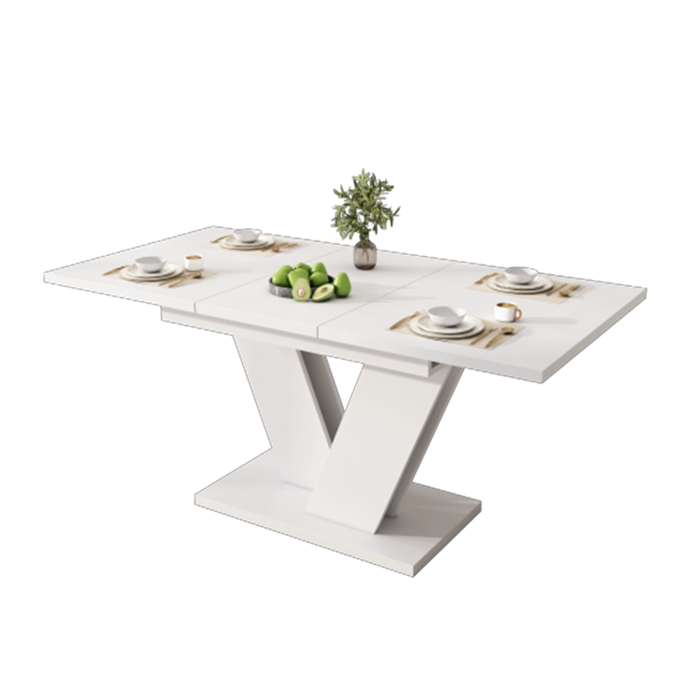 Tavolo allungabile - Xylo - 120-160x80cm gambe a V bianco