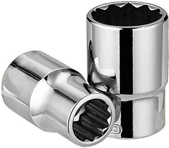Serramanici - 19mm - Socket compatta - Manubrio - Chiave - Connettore 12,5 mm - Metrico - Adatto per riparazioni automobilistiche - Color argento - Serramanico a vite 1/2 pollici