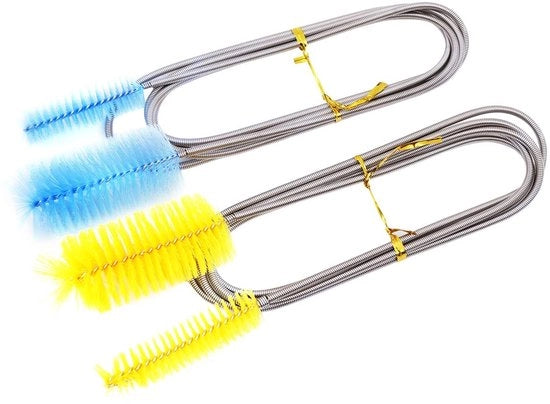 Borsetta per acquario a doppia faccia - Flexibile 155 cm - Acciaio inossidabile - Nylon - Per filtri acquari e tubazioni - Pulitore