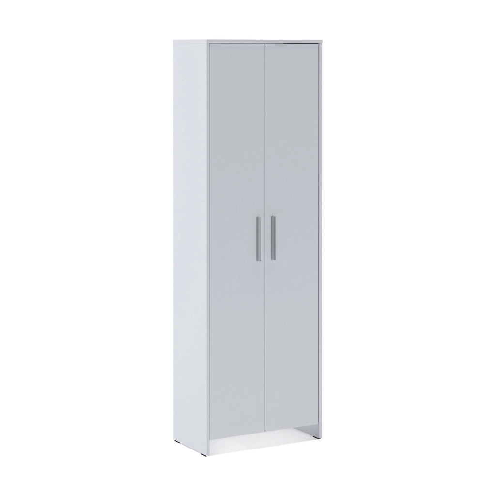 Guardaroba 2 ante Vinadio, Mobile camera da letto, Cabina armadio portabiti, Armadio appendiabiti, 65x38h197 cm, Bianco