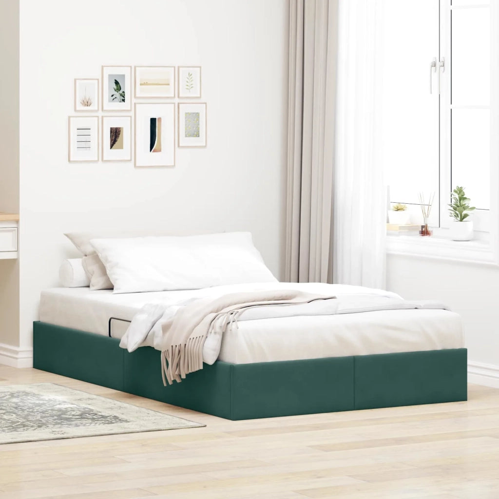 Letto ottomano Verde Scuro 120 x 200 cm Velluto 3442877