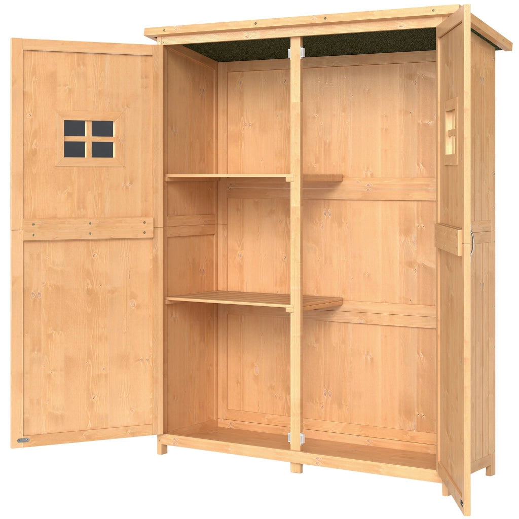 Armadio da Giardino in Legno ¨C zephmum ¨C 127.5x50x164 cm Natural