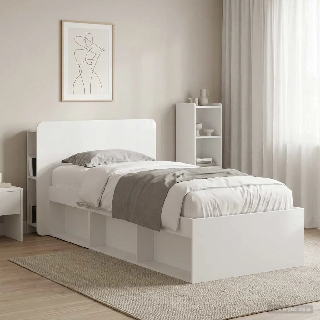 Testata del letto Bianco Lucido Legno ingegnerizzato 8001196