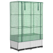 Aiuola rialzata/fioriera con copertura effetto rattan 80 x 40 x 138 cm bianco 02_0038787
