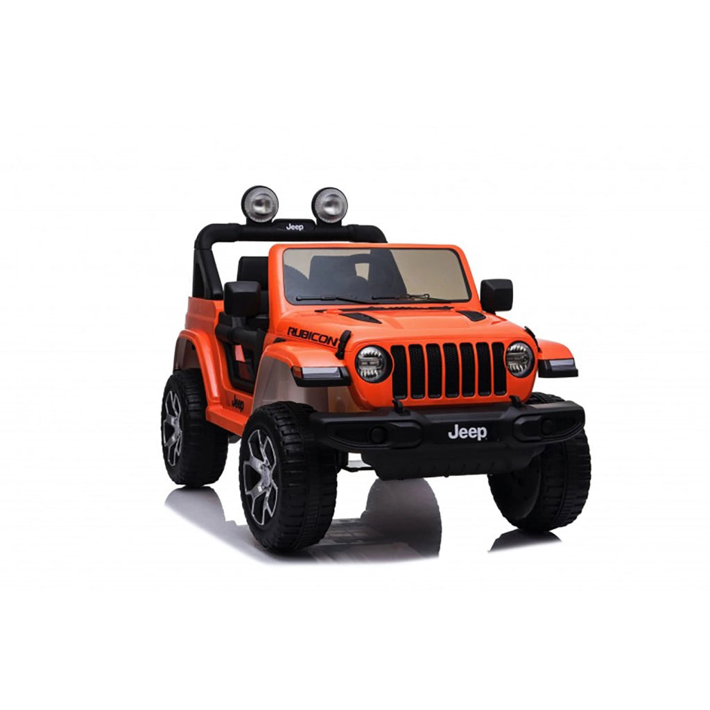 Macchina Elettrica per Bambini Fuoristrada Jeep Wrangler Rubicon 12V con Telecomando Arancione