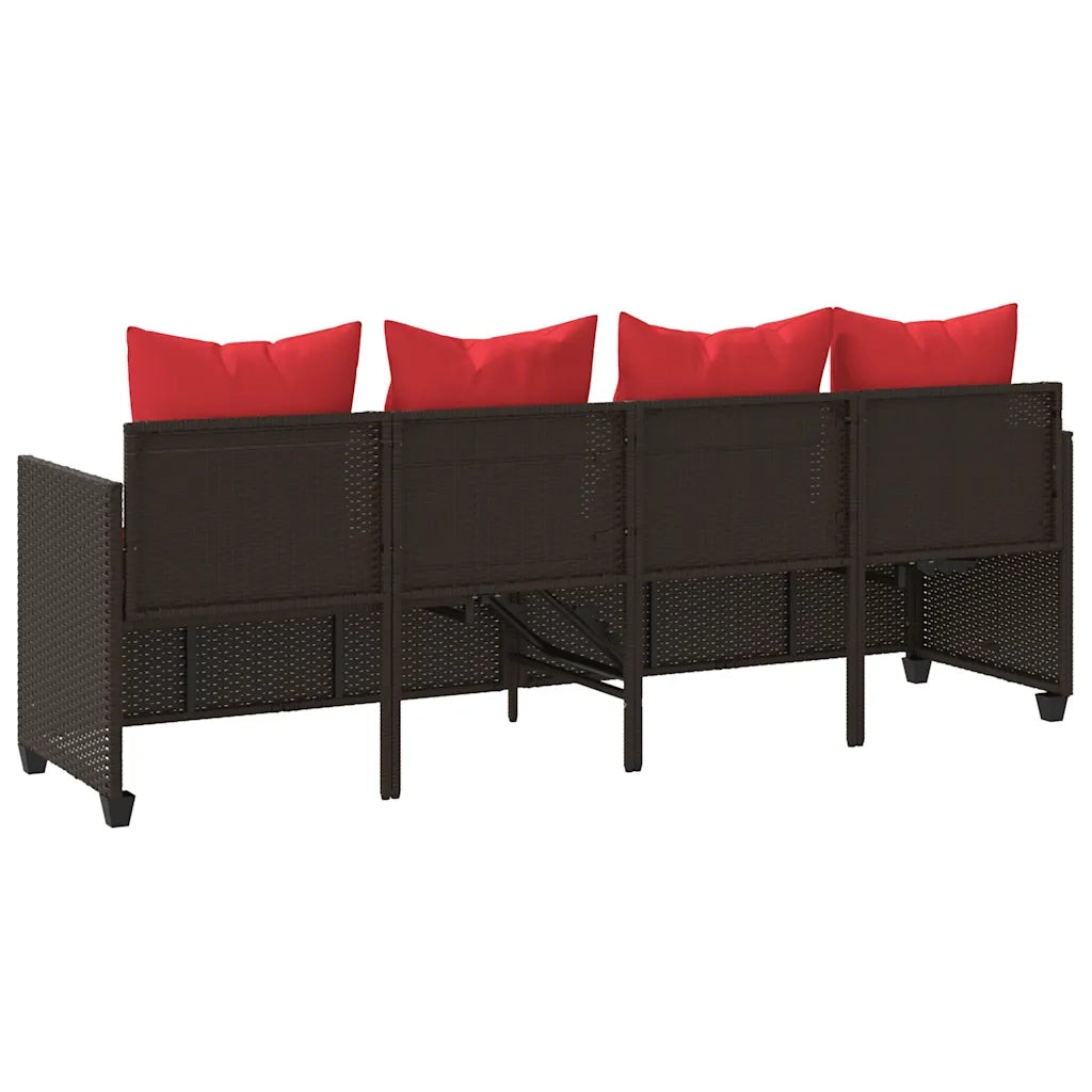 Lettino Prendisole | Sdraio da giardino | Lettino da sole con Cuscini Marrone?in Polyrattan