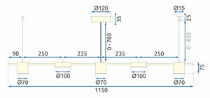 Lampada Led APP929-5CP Gold