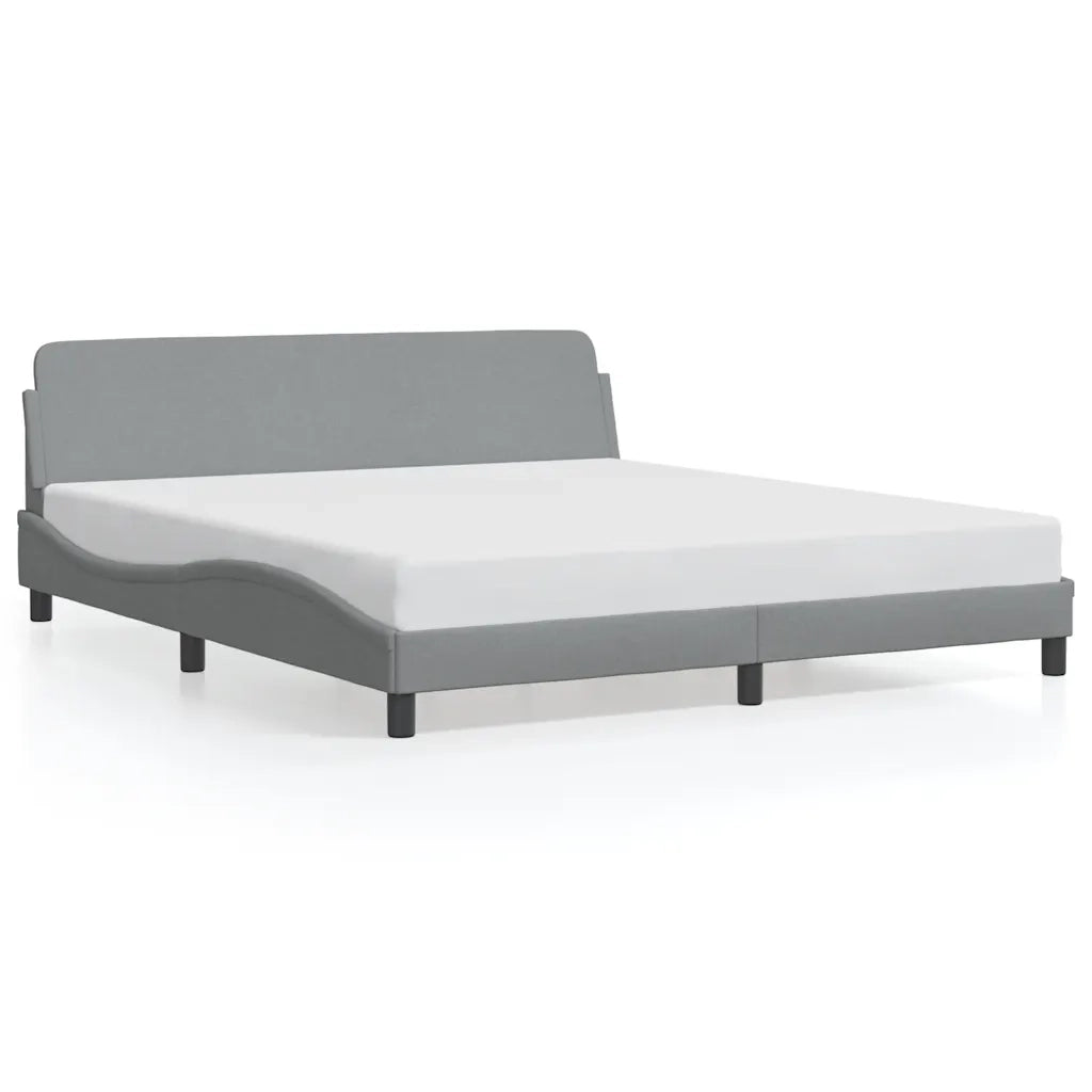 Struttura letto Dover Grigio Chiaro 180x200 cm in Tessuto 373333
