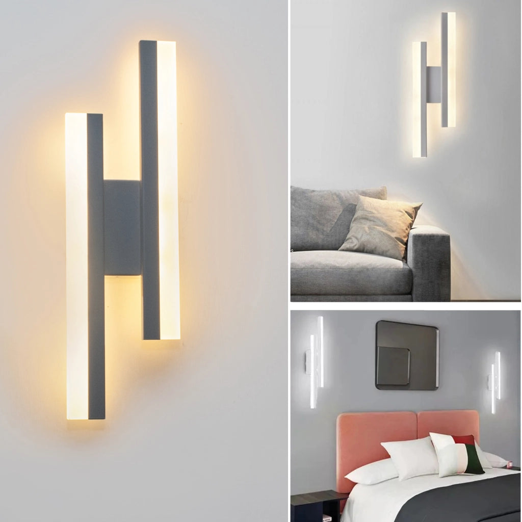 Applique lampada parete moderna doppio LED 10W resa 80W luce muro ingresso soggiorno camera da letto 230V LUCE 3000K