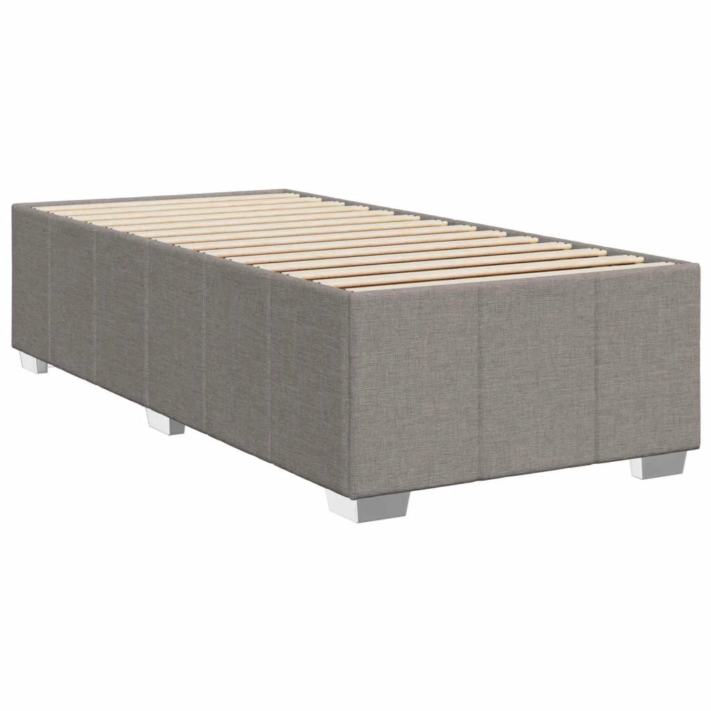 Letto Box Spring LED con Materasso Tortora 100 x 200 cm Tessuto 3455546