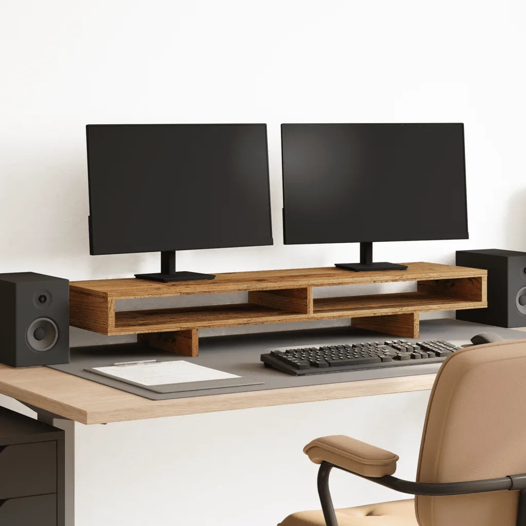 vidaXL Supporto per Monitor Legno Vecchio 100x27x15cm in Truciolato