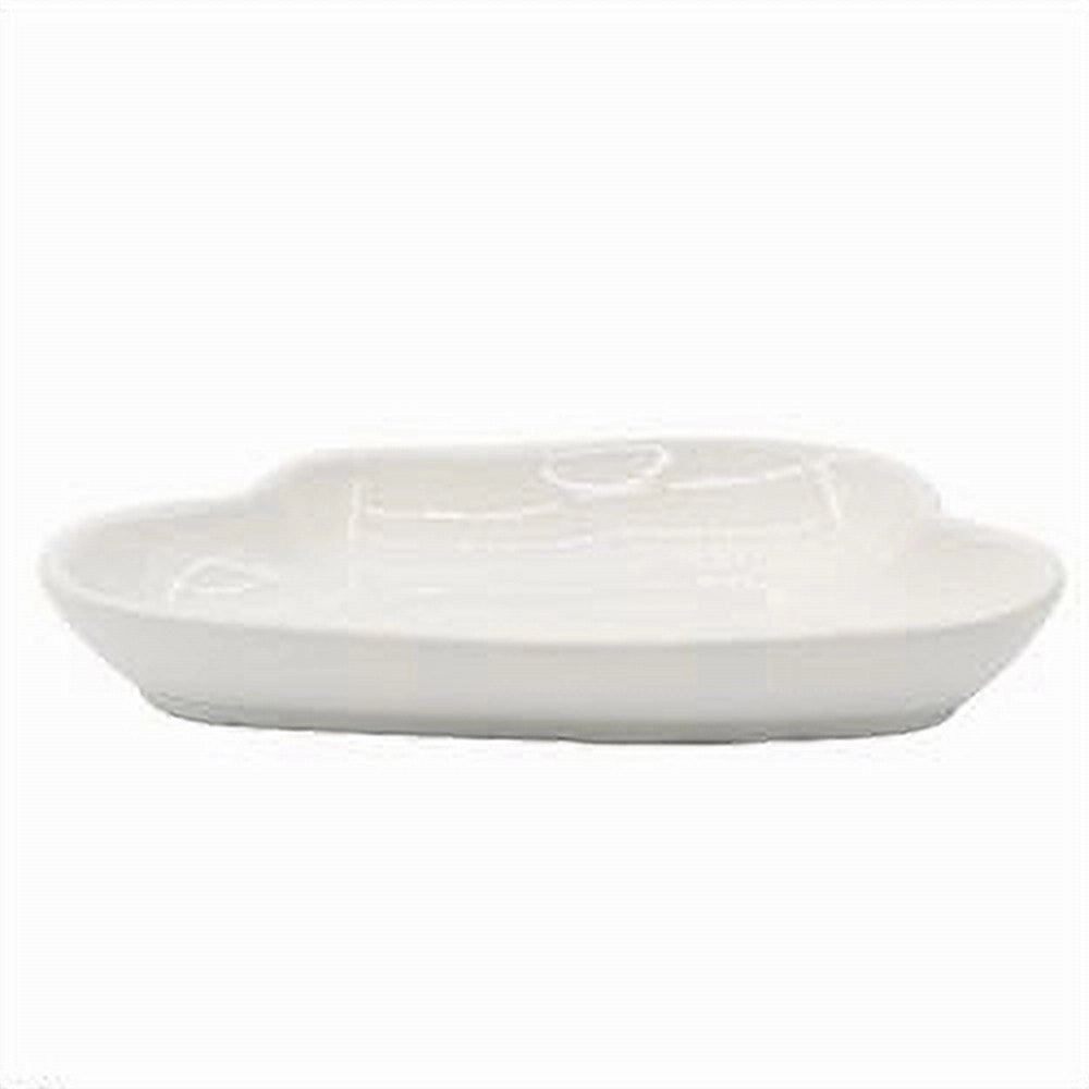 Trade Shop - Portasapone Saponetta Ceramica Bianco Forma Nuvola Bagno Accessorio Arredo 79938 -