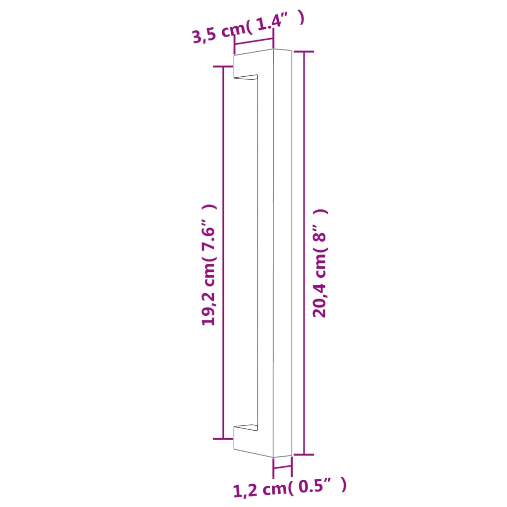 Maniglie per Mobili 20 pz Argento 192 mm in Acciaio Inox CFW5922834