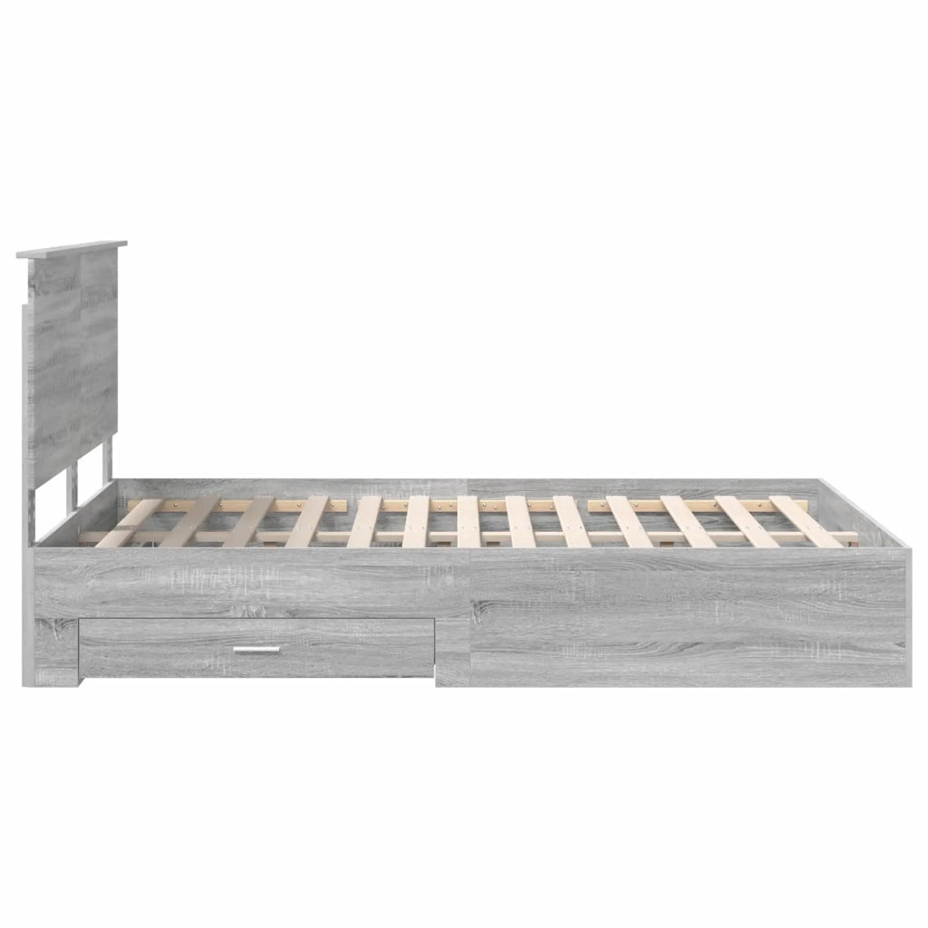 Struttura del letto con testiera Grigio Sonoma 140 x 200 cm