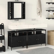 Unità da Bagno con lo scaffale 3 pcs Nero Legno multistrato 3334399