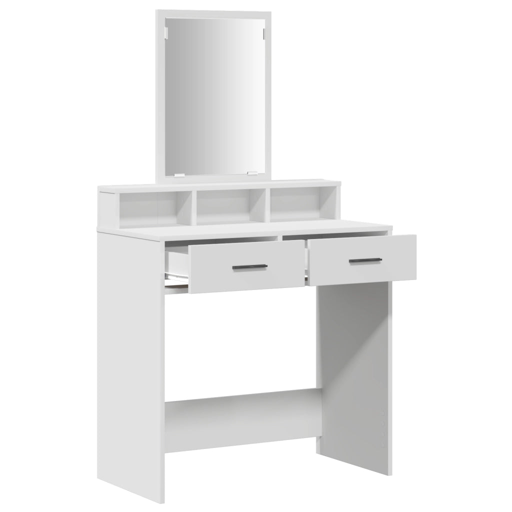 Tolettiera con Cassetti Bianca 79x41x140 cm