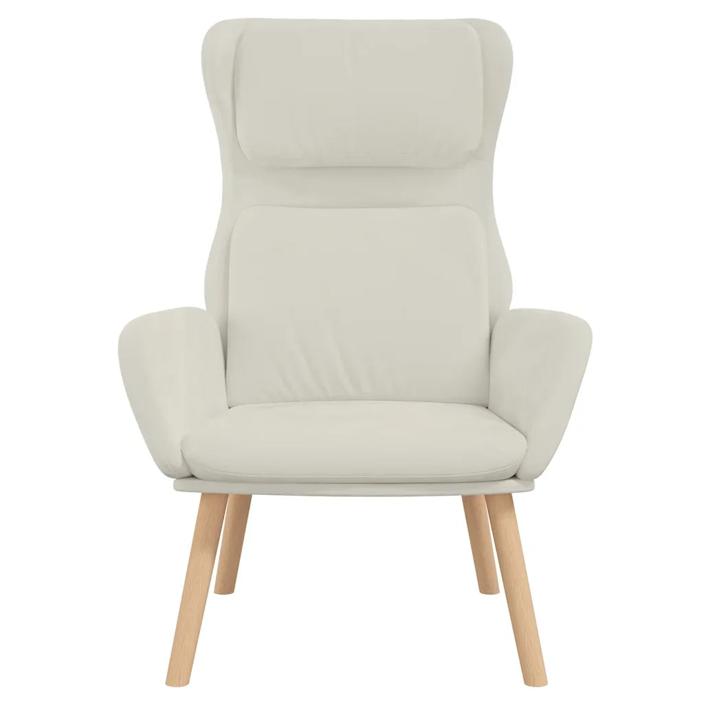 Sedia Relax Bianco Crema Velluto