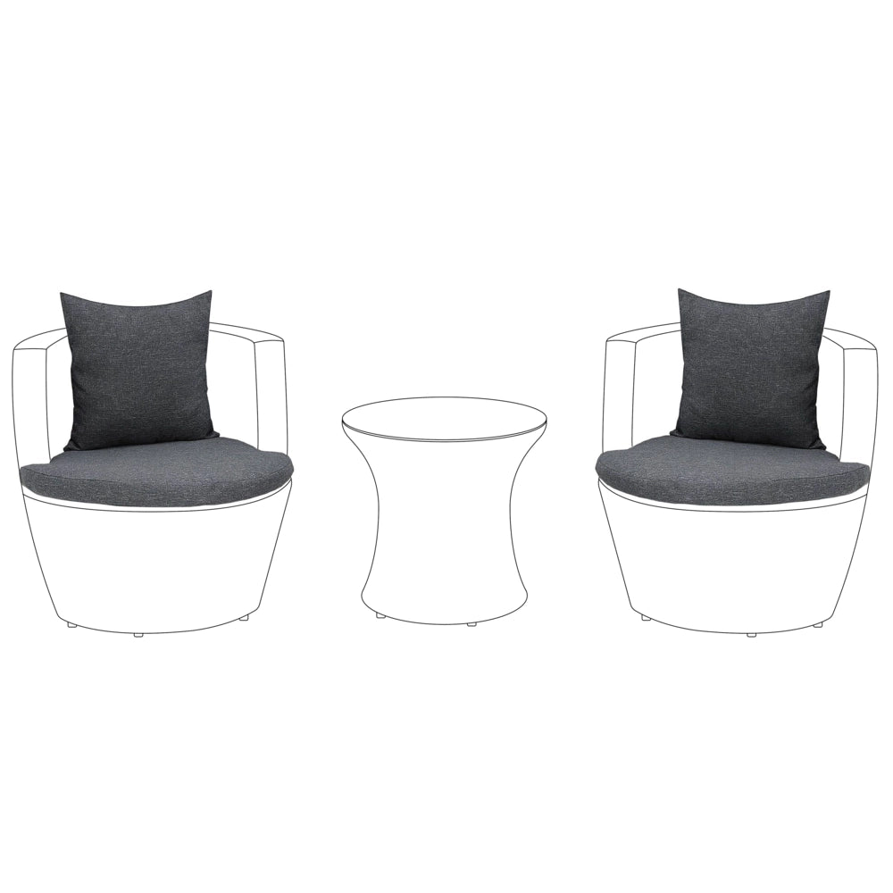Fodere per cuscini da esterno per giardino Set grigio resistente all'acqua minimalista