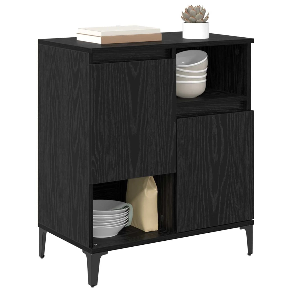 Credenza Rovere Nero 60 x 35 x 70 cm Legno multistrato 881262