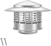 Capo di scarico in acciaio inossidabile - Protezione per tubo di scarico - 185 mm x 105 mm - Capo di scarico di ventilazione