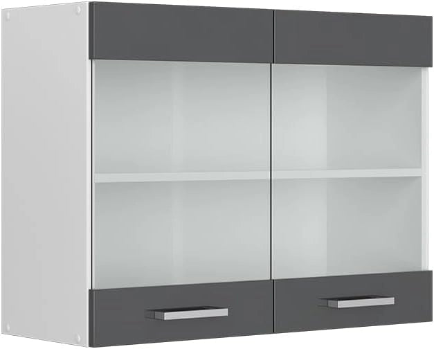 Frontale cucina R-Line, Antracite lucido, 79.2 x 59 cm frontale del mobile per pensile con vetro