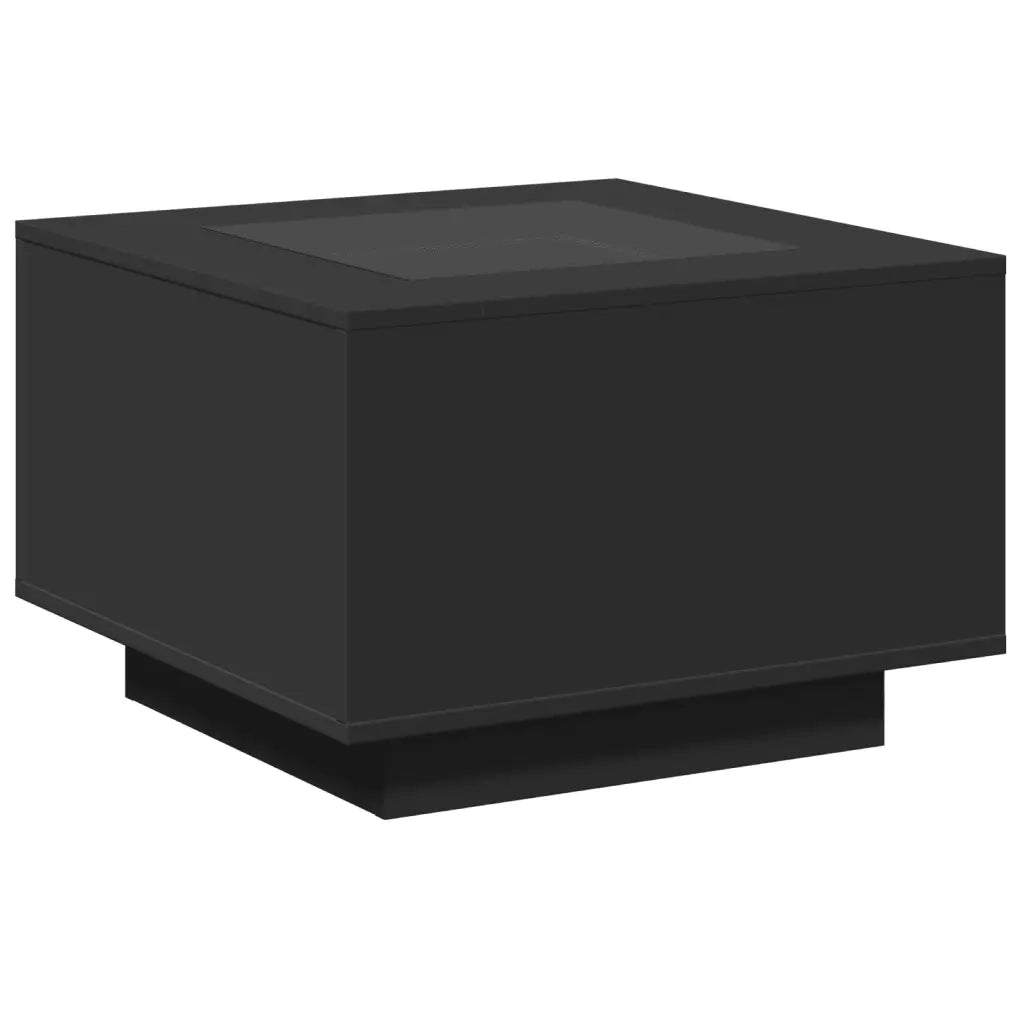 Tavolino Salotto con LED Rovere Fumo 60x60x40 cm Multistrato 847568