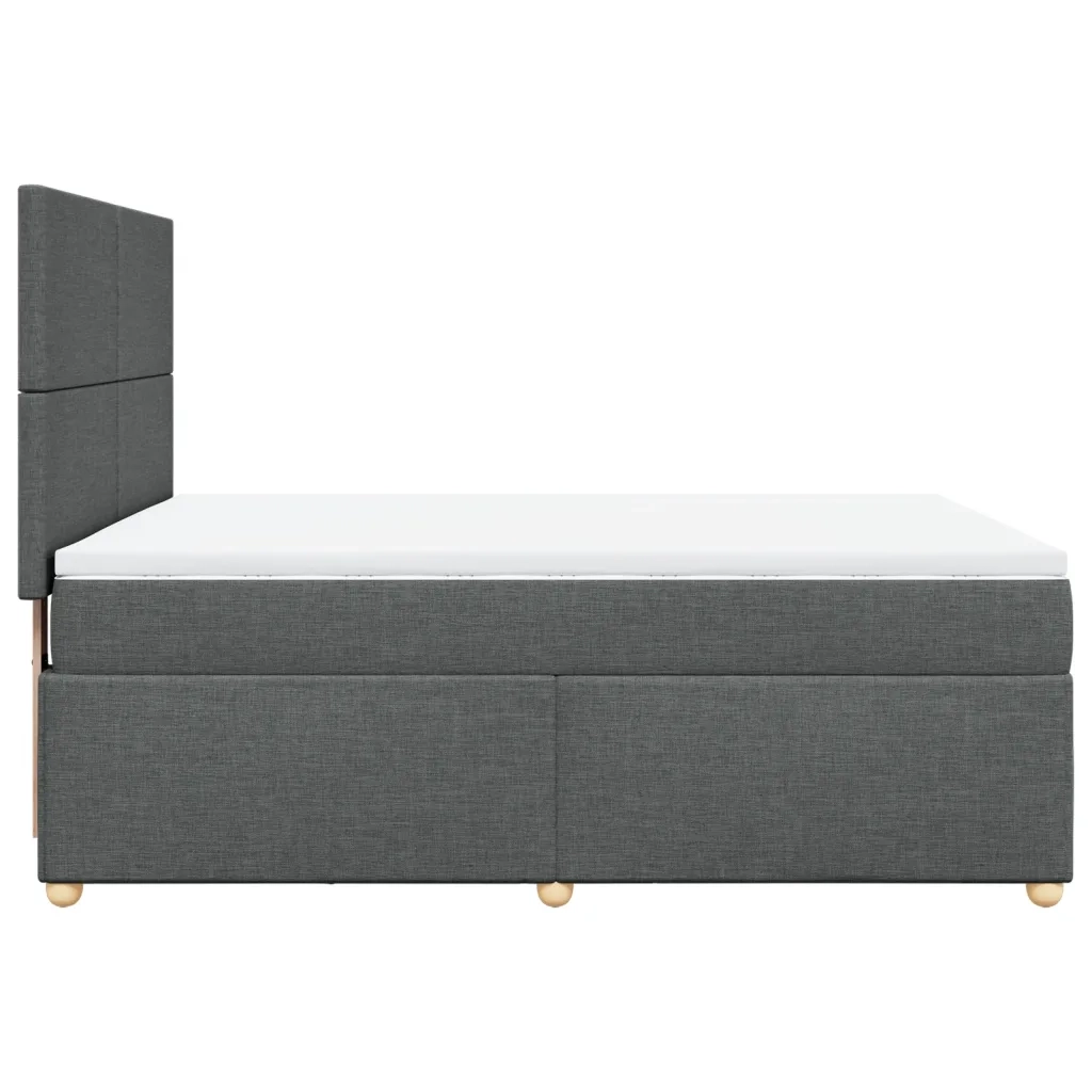 Giroletto a Molle con Materasso Grigio Scuro 140x190 cm Tessuto 3291269