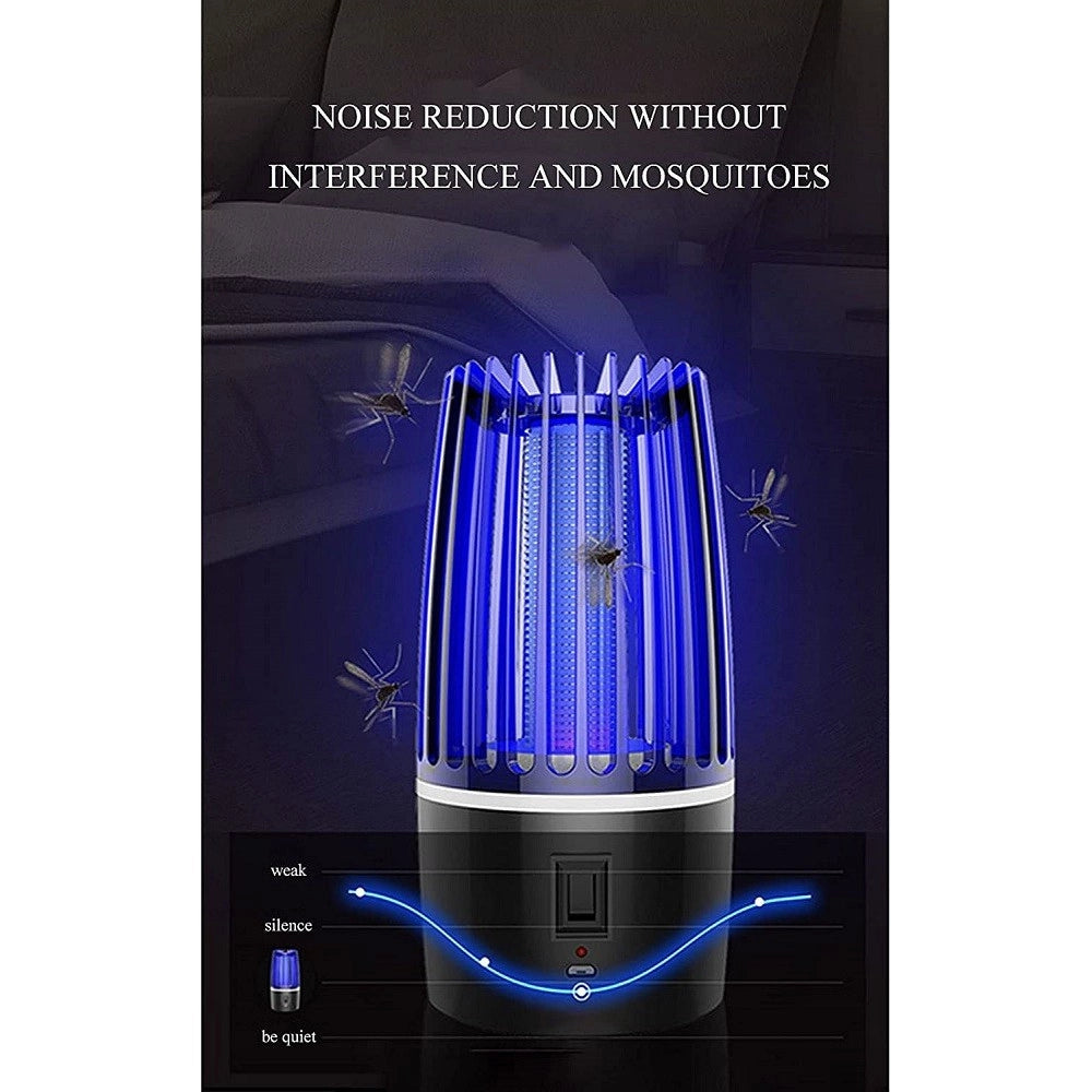 Trade Shop - Antizanzare Elettrica Fotocatalitico 360° Portatile Luce Viola Alimentatore Usb -