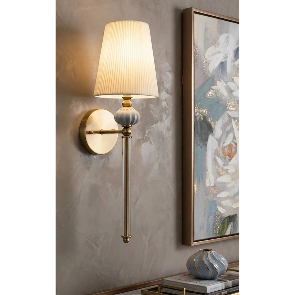 Lampada a Parete VKH913, Bianco, Tessuto, 17x22x57 cm