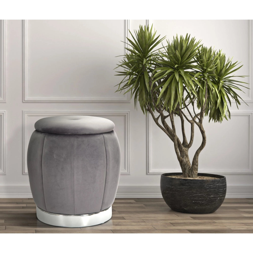 Pouf VKH356, Grigio, Legno, 43x43x43 cm