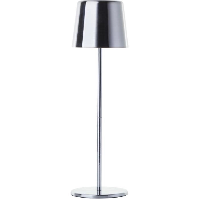 Lampada da tavolo da esterno - BRILLIANT - XAANA - Ricaricabile - Cromo - LED - 2W - 160lm - CCT - DIM - USB - IP44