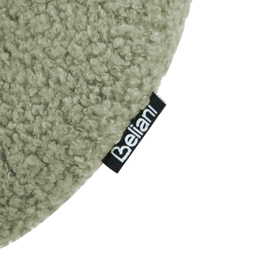Set di 2 sedie Boucle con gambe effetto legno senza braccioli e tappi per gambe design retrò sedute da sala da pranzo verde chiaro