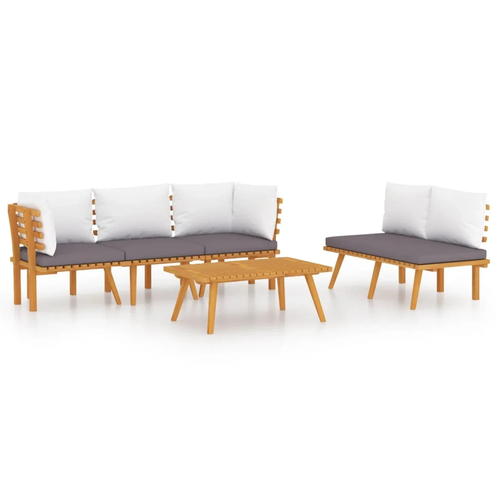 Set di mobili da giardino mobili da esterno 5 pezzi con cuscini legno massello di acacia 02_0016317